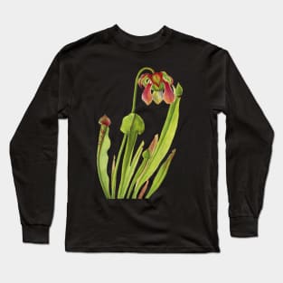 Catesby Pitcherplant - Sarracenia catesaei - Walcott - Botanical Illustration Long Sleeve T-Shirt